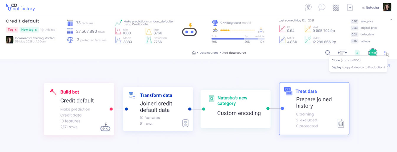 SAIBRE Bot factory - add dataset to start your bot training